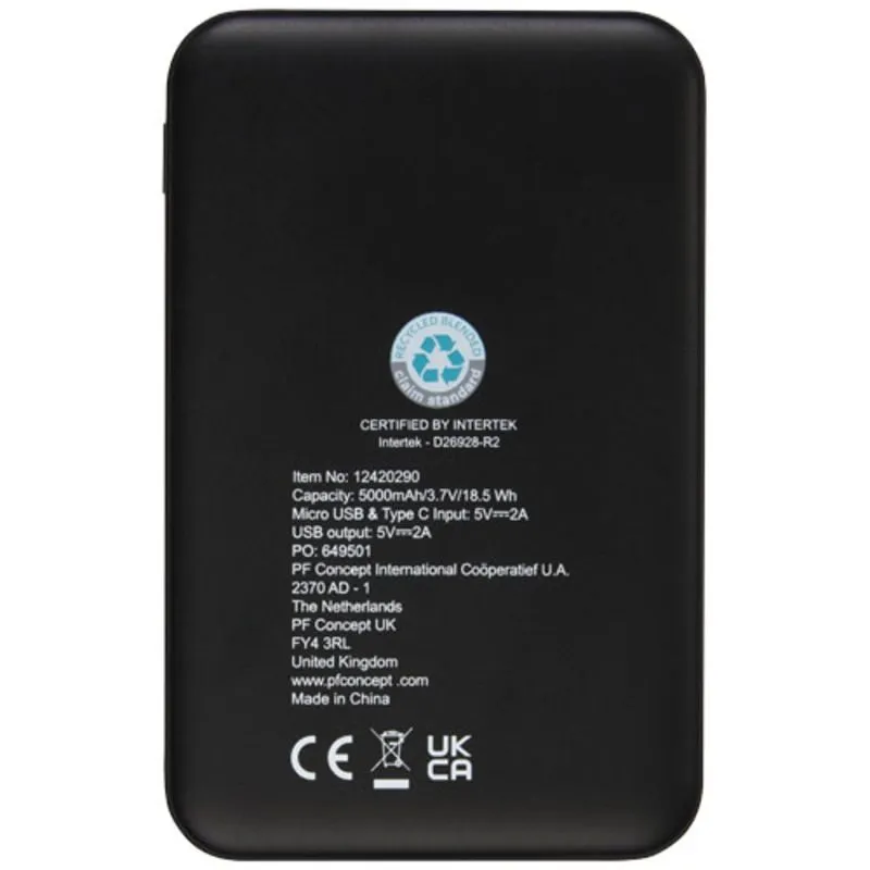 Batería externa de plástico reciclado de 5000 mAh Loop